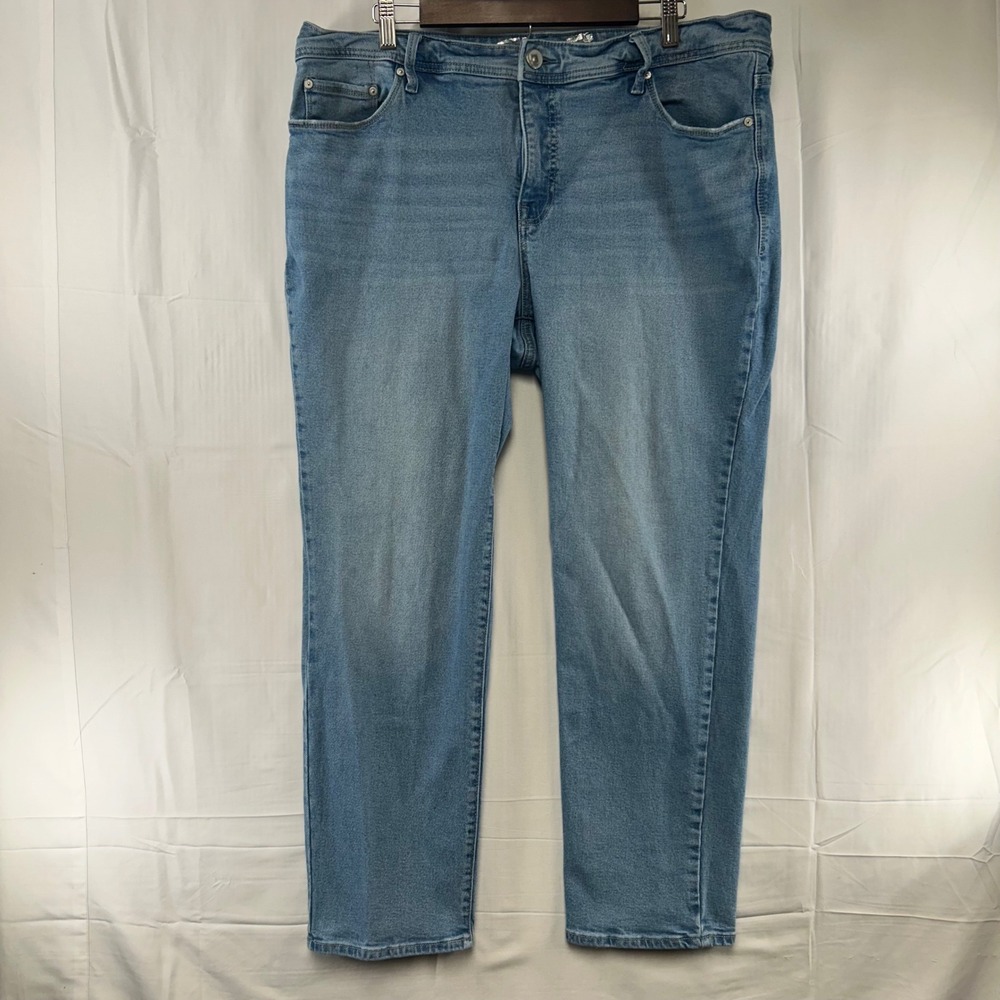 Seven7 Jeans Women 20 Light Wash Straight Leg Embroidered Pockets 1136951